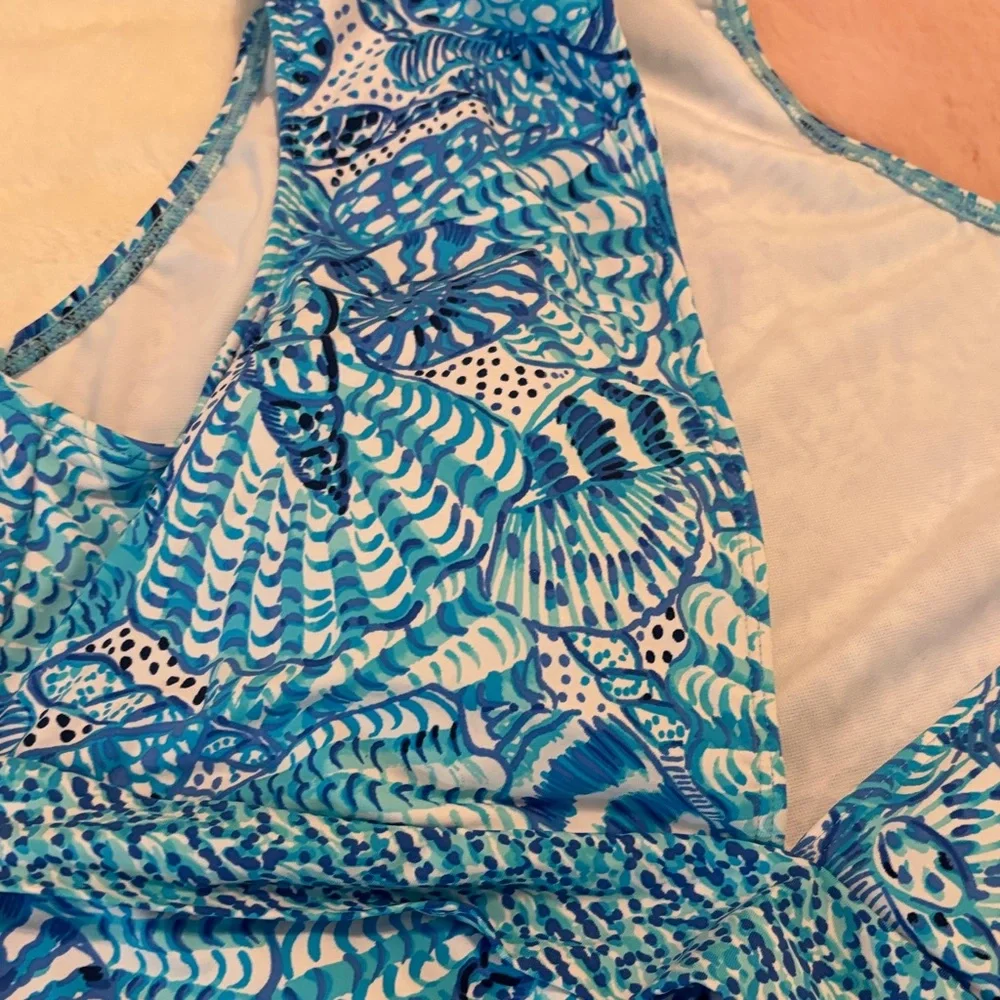 Lilly Pulitzer Blue and White Swimsuit - Picture 3 of 4